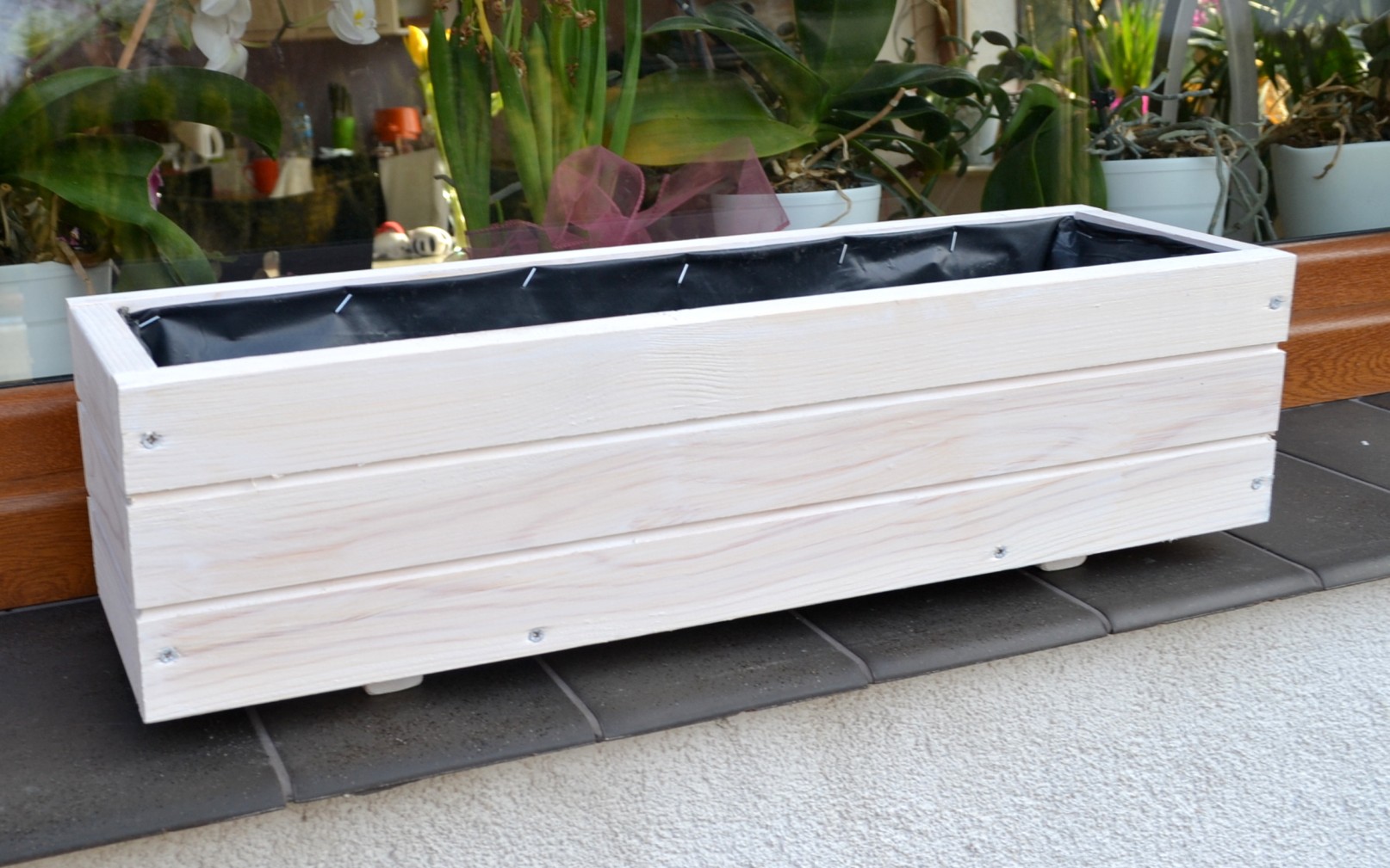 Pflanzkasten Pflanzkübel aus Holz Holztrog Blumenkasten Blumenkübel
